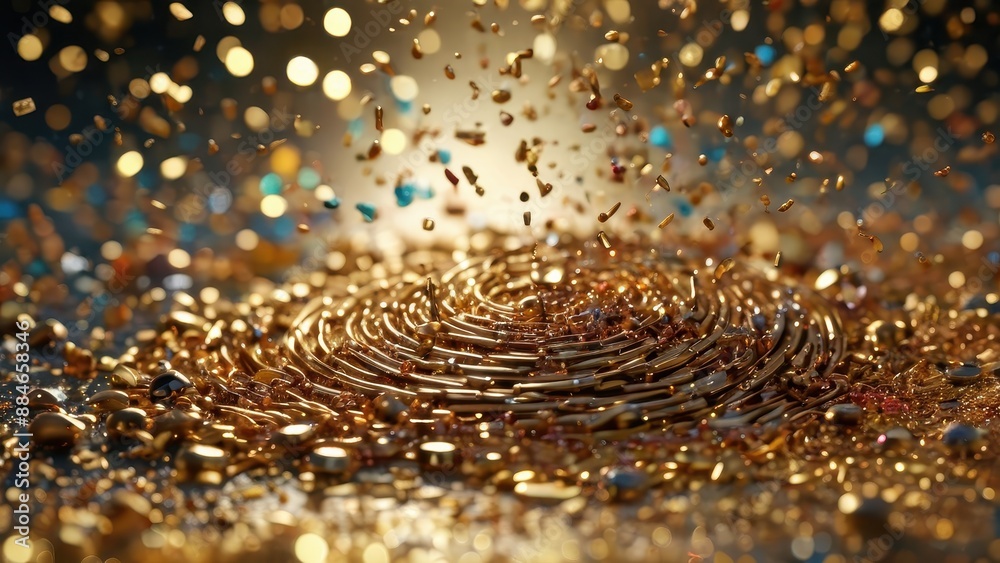 Golden Spiral with Confetti.