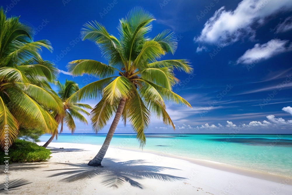 Obraz premium Palm tree on the beach
