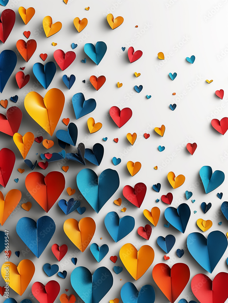 seamless paper cut hearts, abstract paper art pattern. Design for Wall Art, Poster Print, Wallpaper & Background seamless paper cut hearts, abstract paper art pattern. Design for Wall Art, Poster Print, Wallpaper & Background
