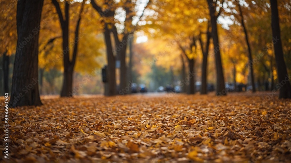 Autumn landscape nature scene with fall tree leaves in autumnal colors Autumn landscape nature scene with fall tree leaves in autumnal colors