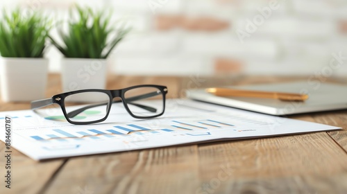 Wallpaper Mural Closeup of a financial advisors desk with multiple financial reports, Financial wealth advisor management assets, Busy workspace Torontodigital.ca