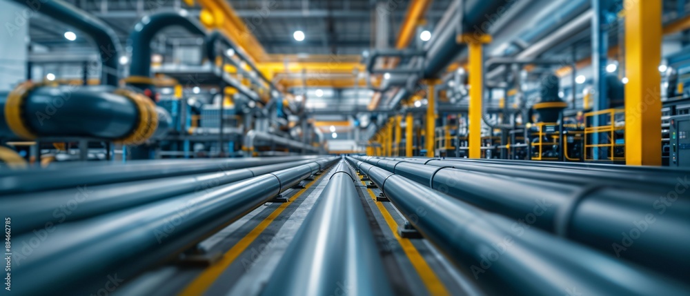 Industrial pipelines in factory, infrastructure. Industrial pipelines in factory, infrastructure.