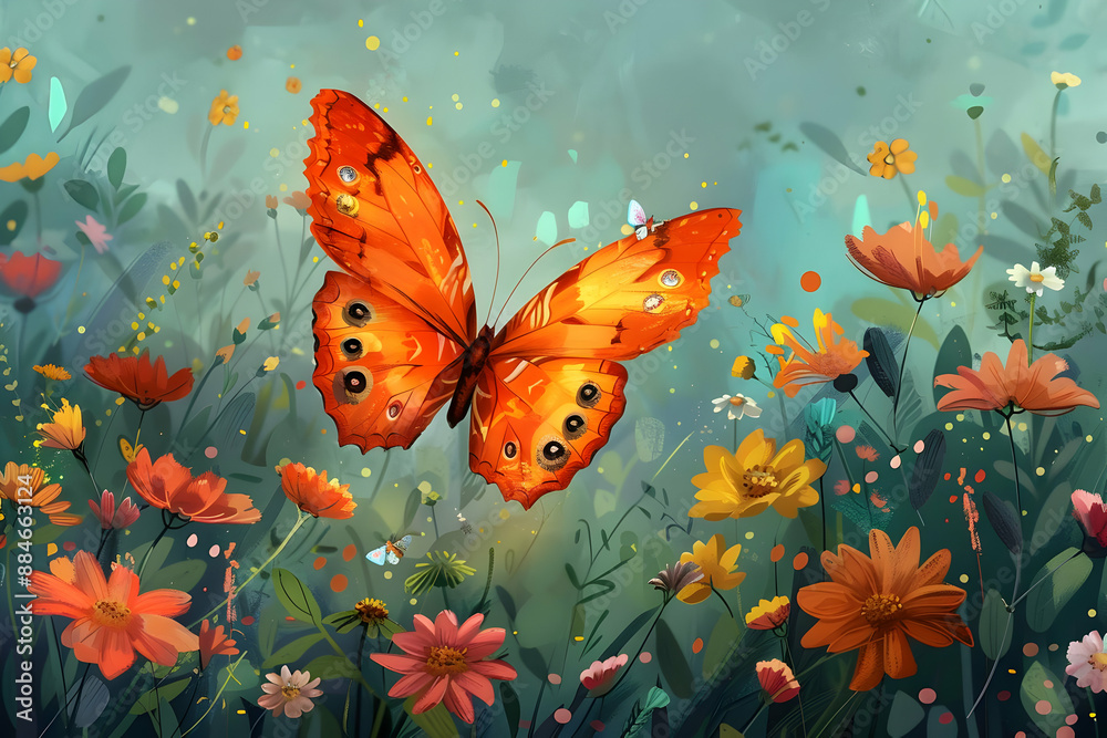 Butterfly & Flowers Butterfly & Flowers