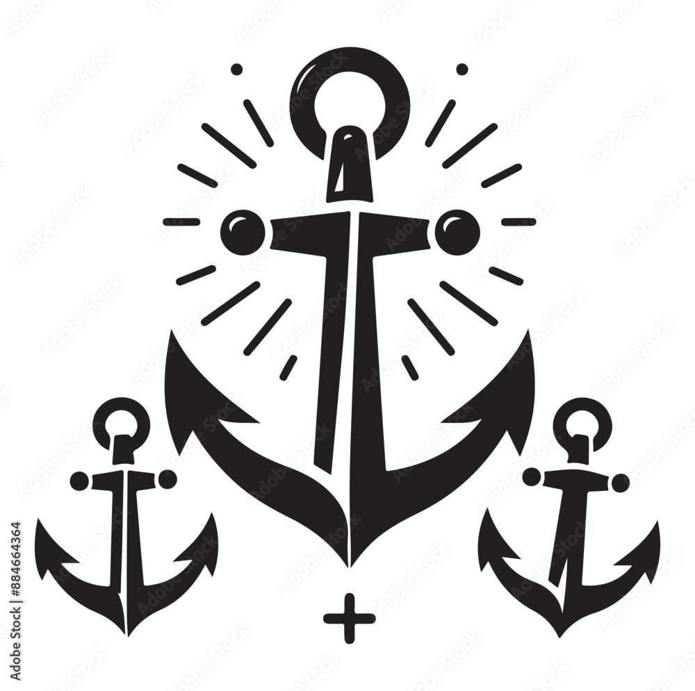 ship anchor icon isolated on white background Vector ship anchor icon isolated on white background Vector