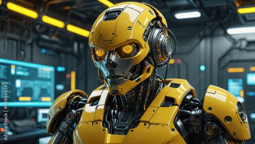 Yellow Robot Head. Yellow Robot Head.