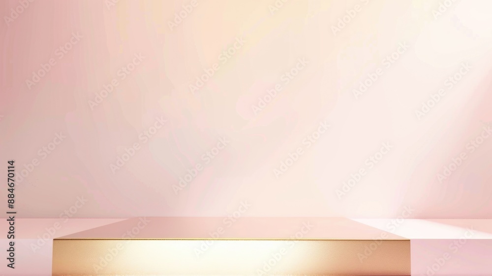 Fototapeta premium Abstract pink with shiny gold background