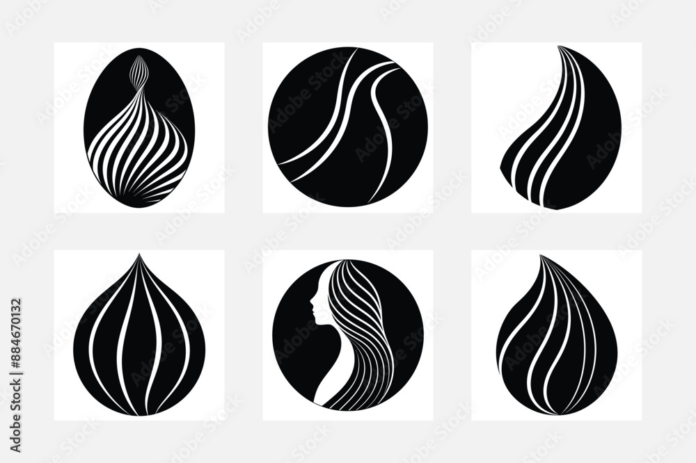 Water drops set icon Water drops set icon