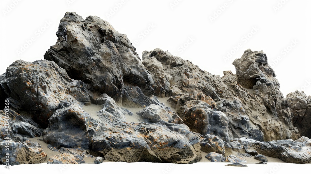 A group of large rocks on a sandy beach A group of large rocks on a sandy beach