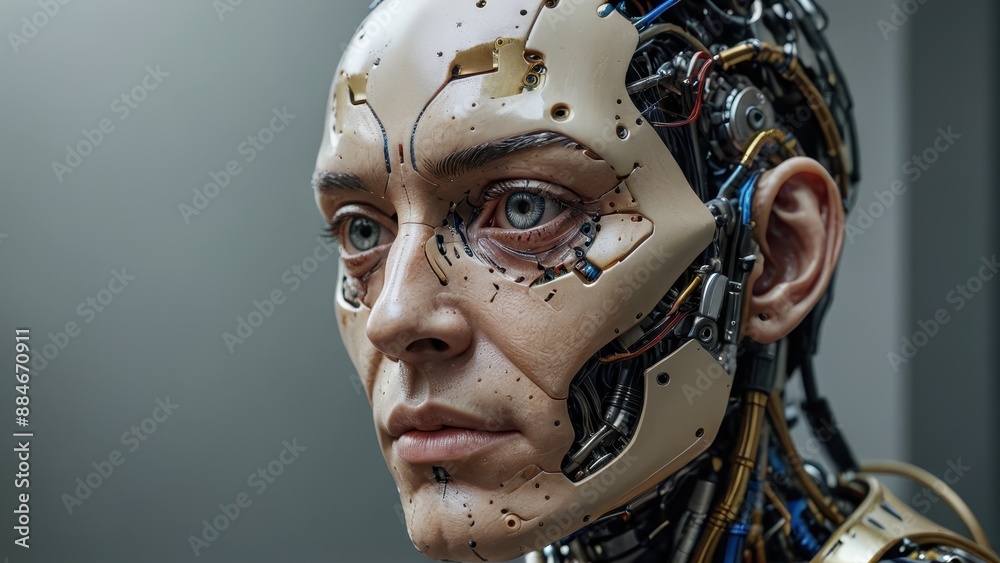 Cyborg Woman with Mechanical Parts. Cyborg Woman with Mechanical Parts.