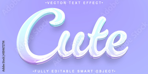 Purple Soft Cute Vector Fully Editable Smart Object Text Effect