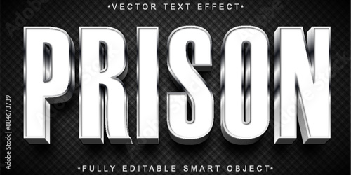 Silver Prison Vector Fully Editable Smart Object Text Effect