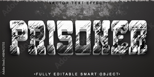 Silver Prison Vector Fully Editable Smart Object Text Effect