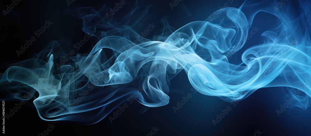 Abstract Blue Smoke Swirls on a Dark Background Abstract Blue Smoke Swirls on a Dark Background