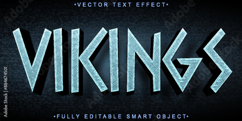 Blue Dangerous Viking Vector Fully Editable Smart Object Text Effect
