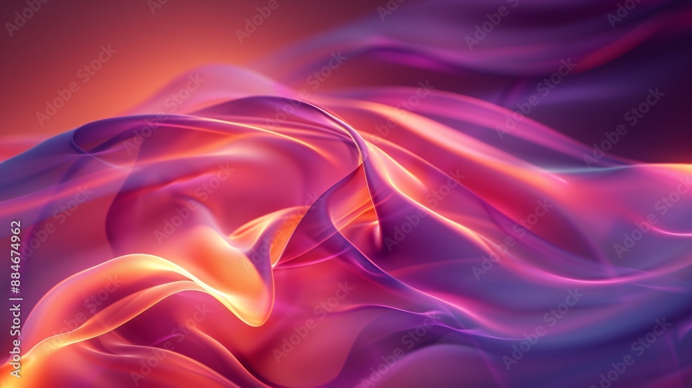 Fototapeta premium Abstract Swirling Waves of Orange and Purple