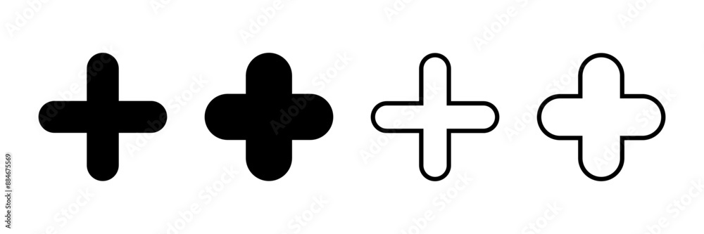 Plus Icon vector isolated on white background. Add plus icon. Addition sign. Medical Plus icon Plus Icon vector isolated on white background. Add plus icon. Addition sign. Medical Plus icon