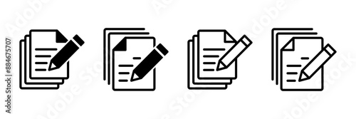 Note icon vector isolated on white background. Taking note icon vector. Edit line icon. Document write. Content writing