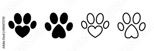 Paw icon vector isolated on white background. Paw Print icon