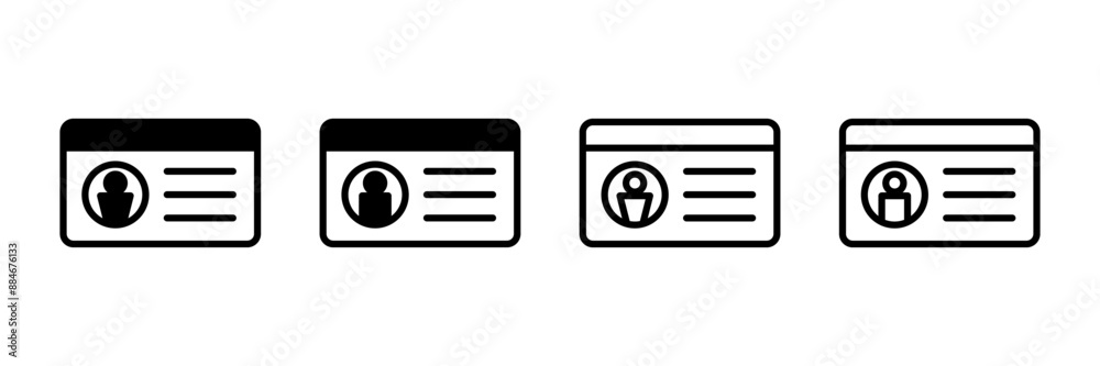 License icon vector isolated on white background. Identity icon. Id card License icon vector isolated on white background. Identity icon. Id card
