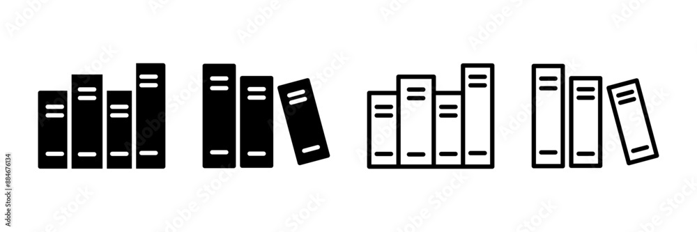 Library icon vector isolated on white background. Book icon vector