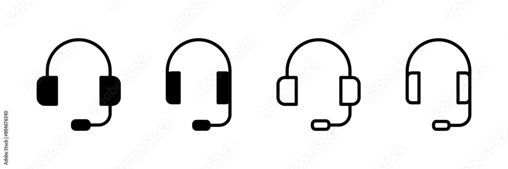 Headphone icon vector isolated on white background. Headphone vector icon. Call us