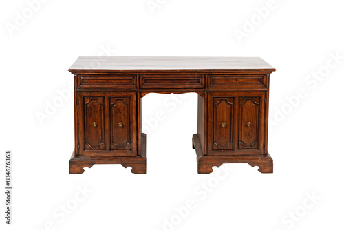 American luxury desk retro villa study computer desk writing desk European solid wood desk president boss desk