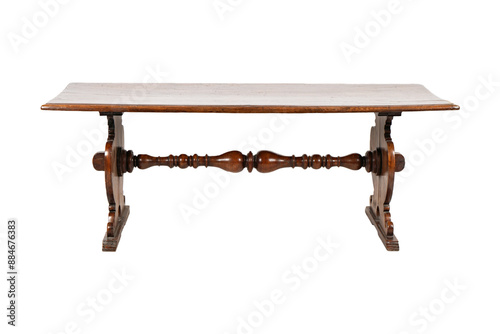 antique wooden table on white backgrounds photo