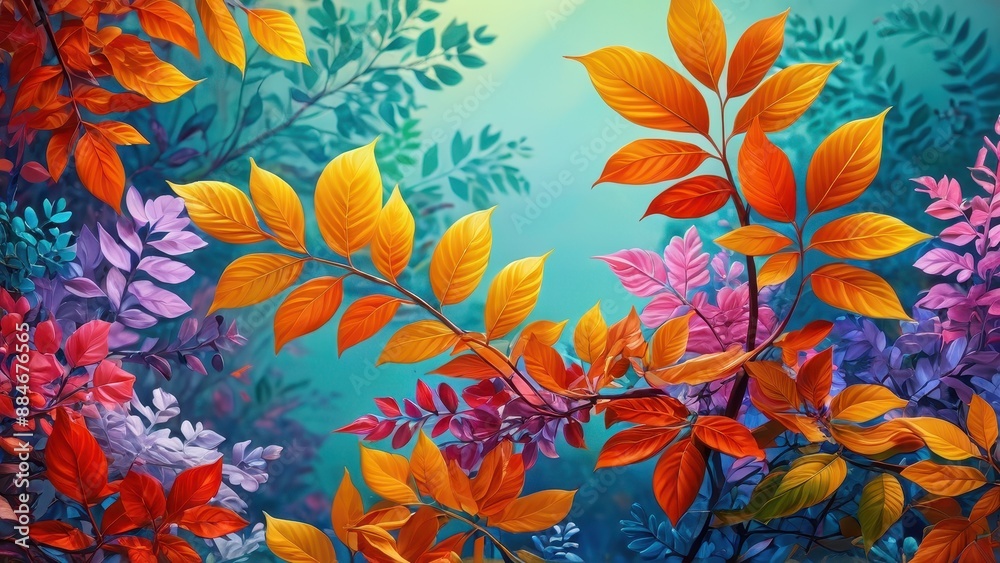 Autumn Leaves in Vibrant Hues.