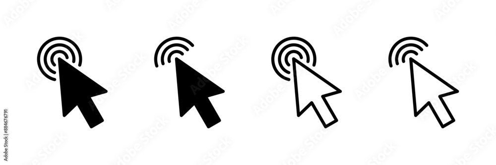 Click icon vector isolated on white background. Cursor icon. Computer mouse click cursor black arrow icons. pointer arrow Click icon vector isolated on white background. Cursor icon. Computer mouse click cursor black arrow icons. pointer arrow