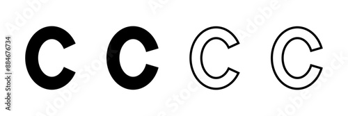Copyright icon vector isolated on white background. copyright symbols