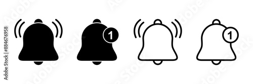Bell Icon vector isolated on white background. Notification symbol. Bell vector icon