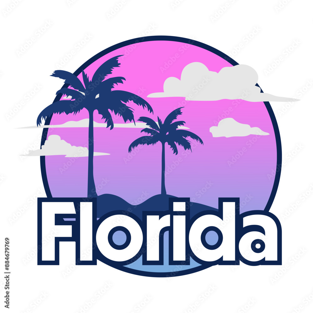 Fototapeta premium florida with beautiful pink sky views