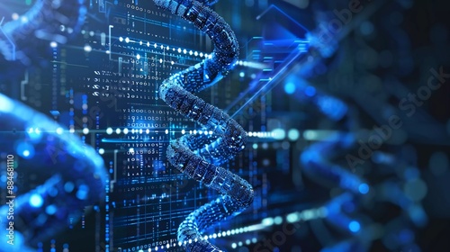 Abstract Tech Background Showcasing Innovations in Precision Medicine, Featuring Genomic Sequencing, Personalized Treatment Plans, and Data-Driven Healthcare Strategies Revolutionizing Patient Care wh © Harjo