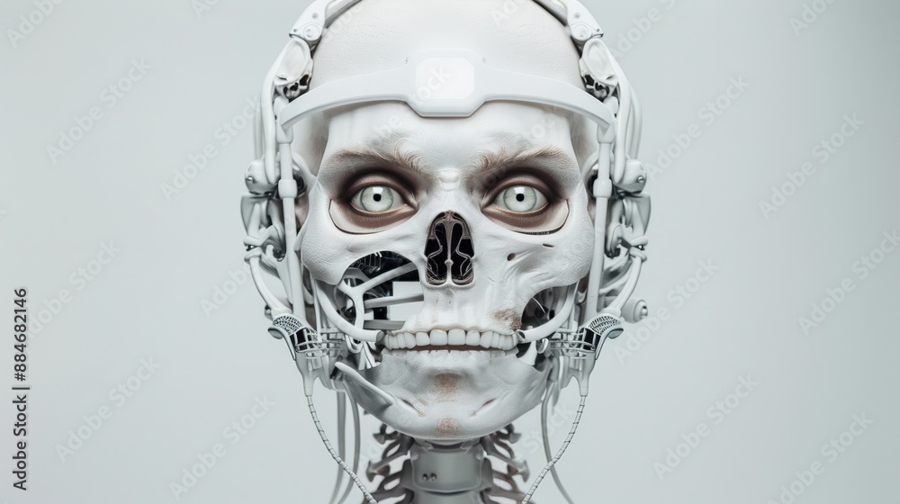 Close-up view of a futuristic humanoid robot with exposed mechanical features, showcasing advanced robotic design and technology. Close-up view of a futuristic humanoid robot with exposed mechanical features, showcasing advanced robotic design and technology.