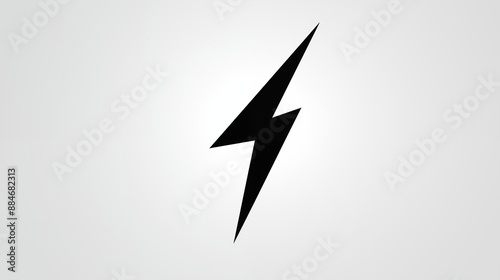 Black Lightning Bolt Icon on a White Background