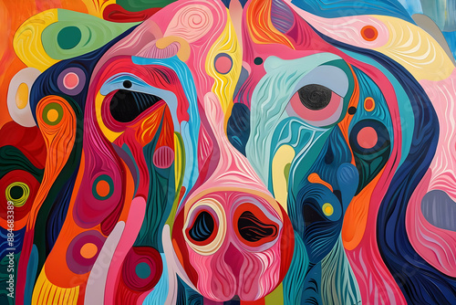 Abstract Colorful Animal Portrait