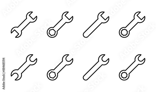 Wrench icon set. repair icon vector. tools icon vector