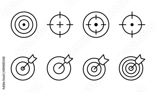 Target icon set. goal icon vector. target marketing icon vector