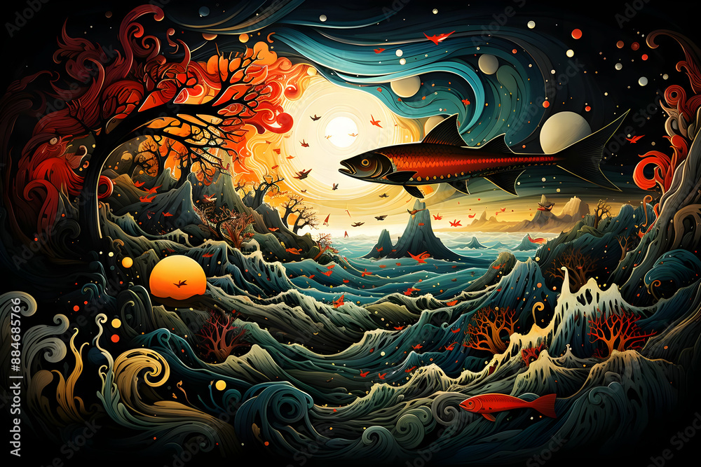 Fantasy Fish in a Whimsical World Fantasy Fish in a Whimsical World