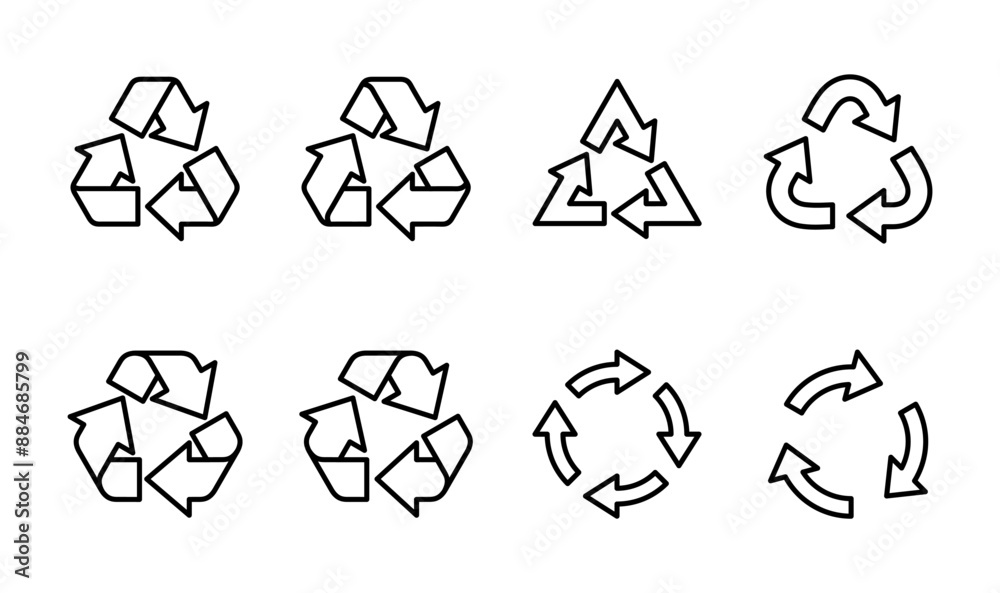 Recycle icon set. Recycling vector icon. Recycle icon set. Recycling vector icon.