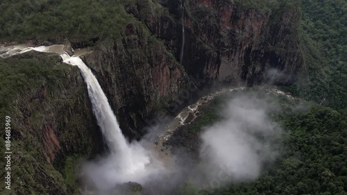 Aerial View of Wallaman Falls and George, Amazing Nature in Girringun National Park, Queensland, Australia photo