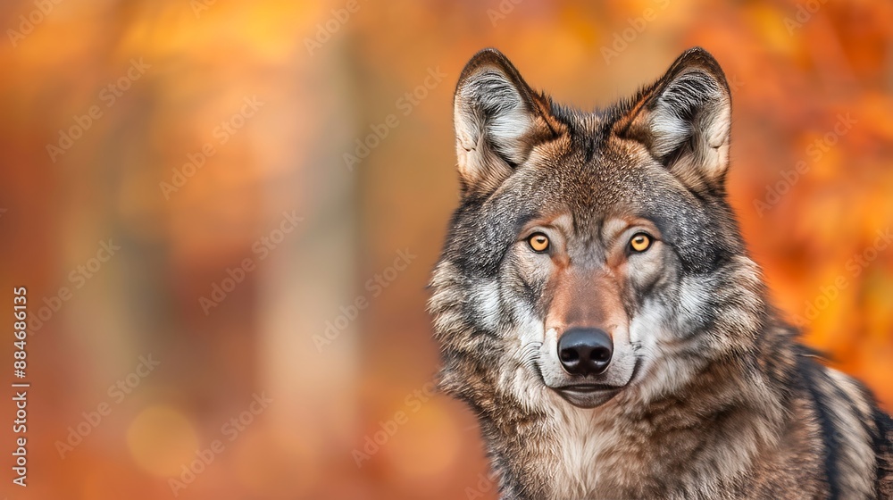 Detailed close up of a wolf with a beautifully blurred background for enhanced visual impact Detailed close up of a wolf with a beautifully blurred background for enhanced visual impact