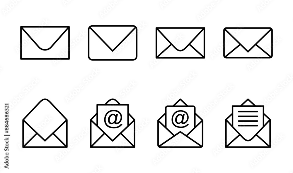 Mail icon set. email icon vector. E-mail icon. Envelope illustration Mail icon set. email icon vector. E-mail icon. Envelope illustration