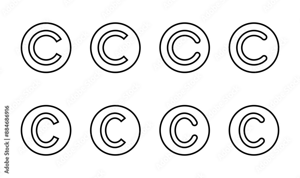 Copyright icon set. copyright symbols Copyright icon set. copyright symbols