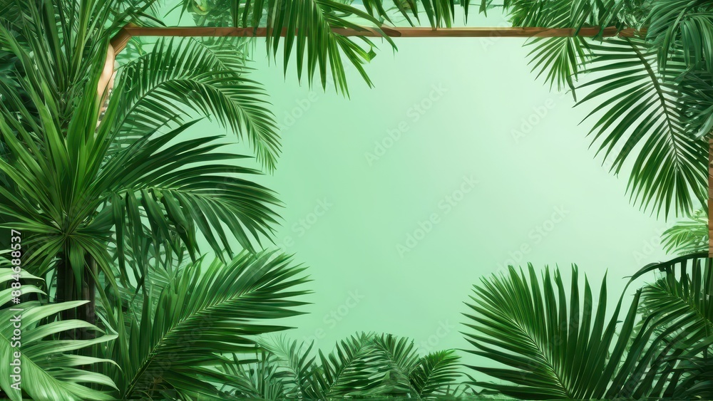 Fototapeta premium Tropical Palm Leaf Frame.