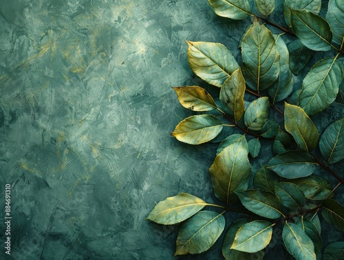 Nature-inspired background with leaf patterns.