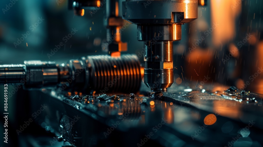 CNC milling machine, metal work, metal cutting, modern processing technology. CNC milling machine, metal work, metal cutting, modern processing technology.
