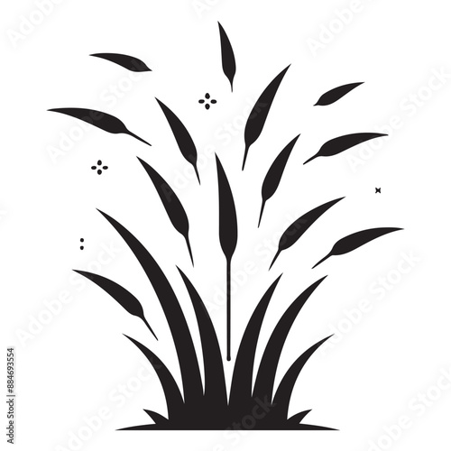 grass simple minimal vector black color silhouette