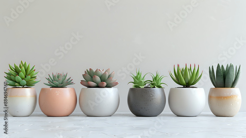 Wallpaper Mural A row of potted plants with different colors and sizes Torontodigital.ca