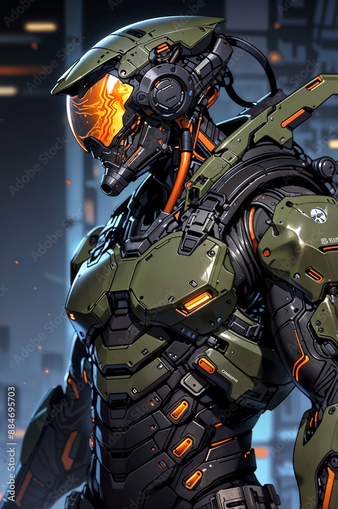 Bio-Enhanced Soldier, A soldier with biological enhancements, blending human and machine Bio-Enhanced Soldier, A soldier with biological enhancements, blending human and machine